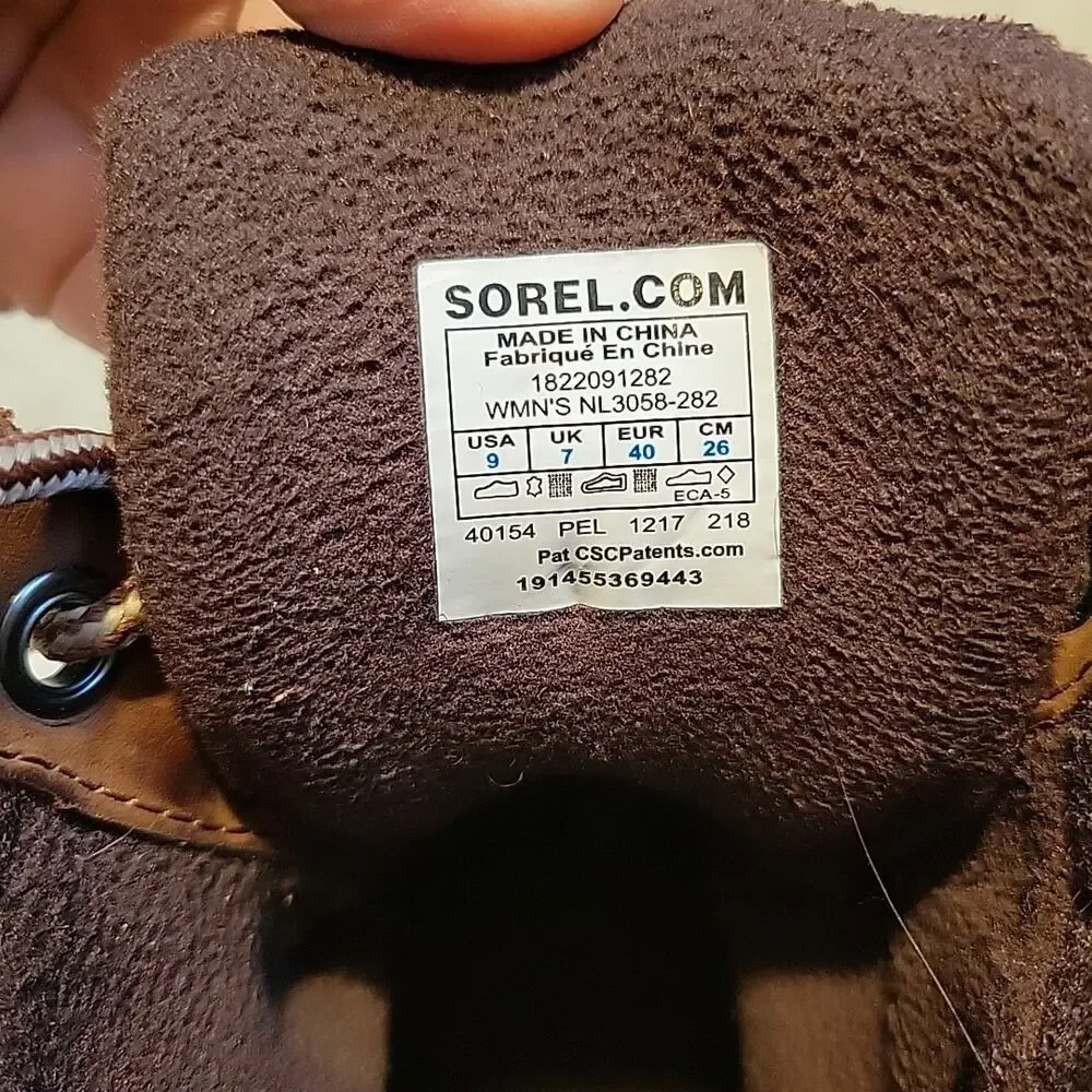 Sorel Caribou Winter Duck Boots Men's 9 Black & Brown Waterproof *REHAB* Heel